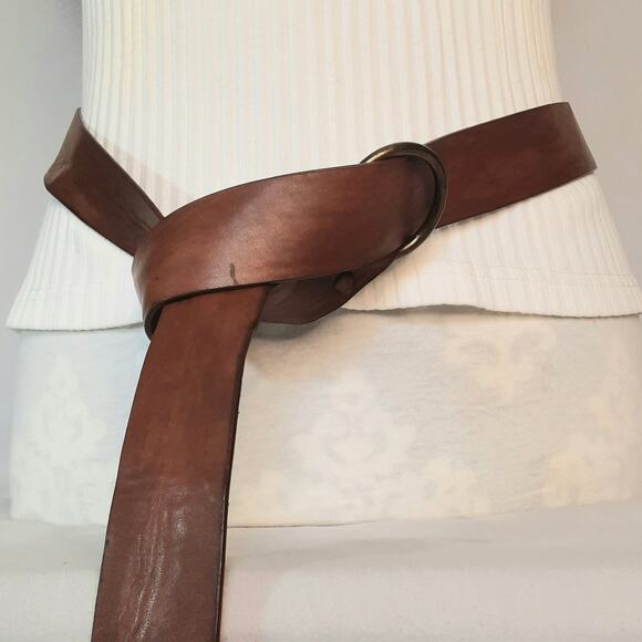 Ultra Long Costume Belt OS Medieval Warrior Style Walnut Brown Faux Leather - Picture 2 of 8